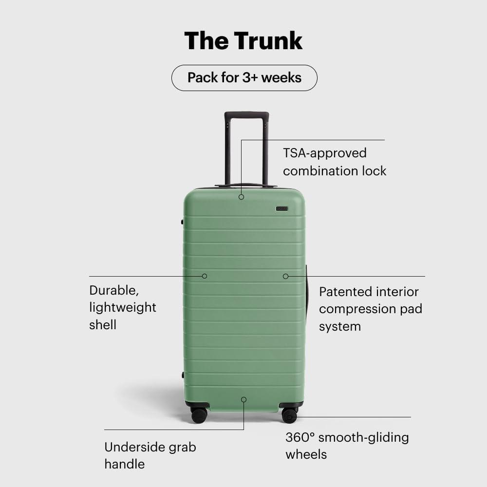 imageAway Large Trunk Luggage 31 Inch Hardside Suitcase with Spinner Wheels Lightweight amp Durable TSA Lock Ideal for Long Trips Clay PinkSea Green