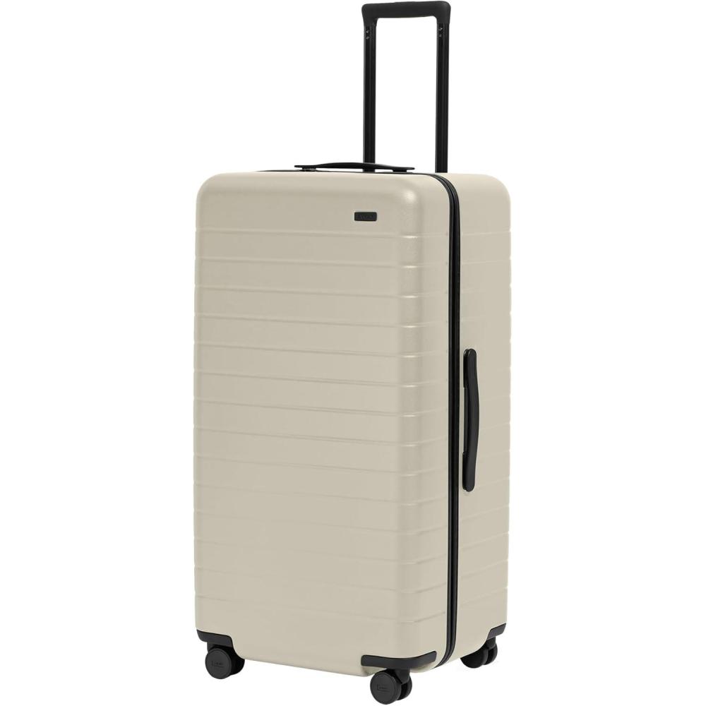 imageAway Large Trunk Luggage 31 Inch Hardside Suitcase with Spinner Wheels Lightweight amp Durable TSA Lock Ideal for Long Trips Clay PinkSalt White Matte