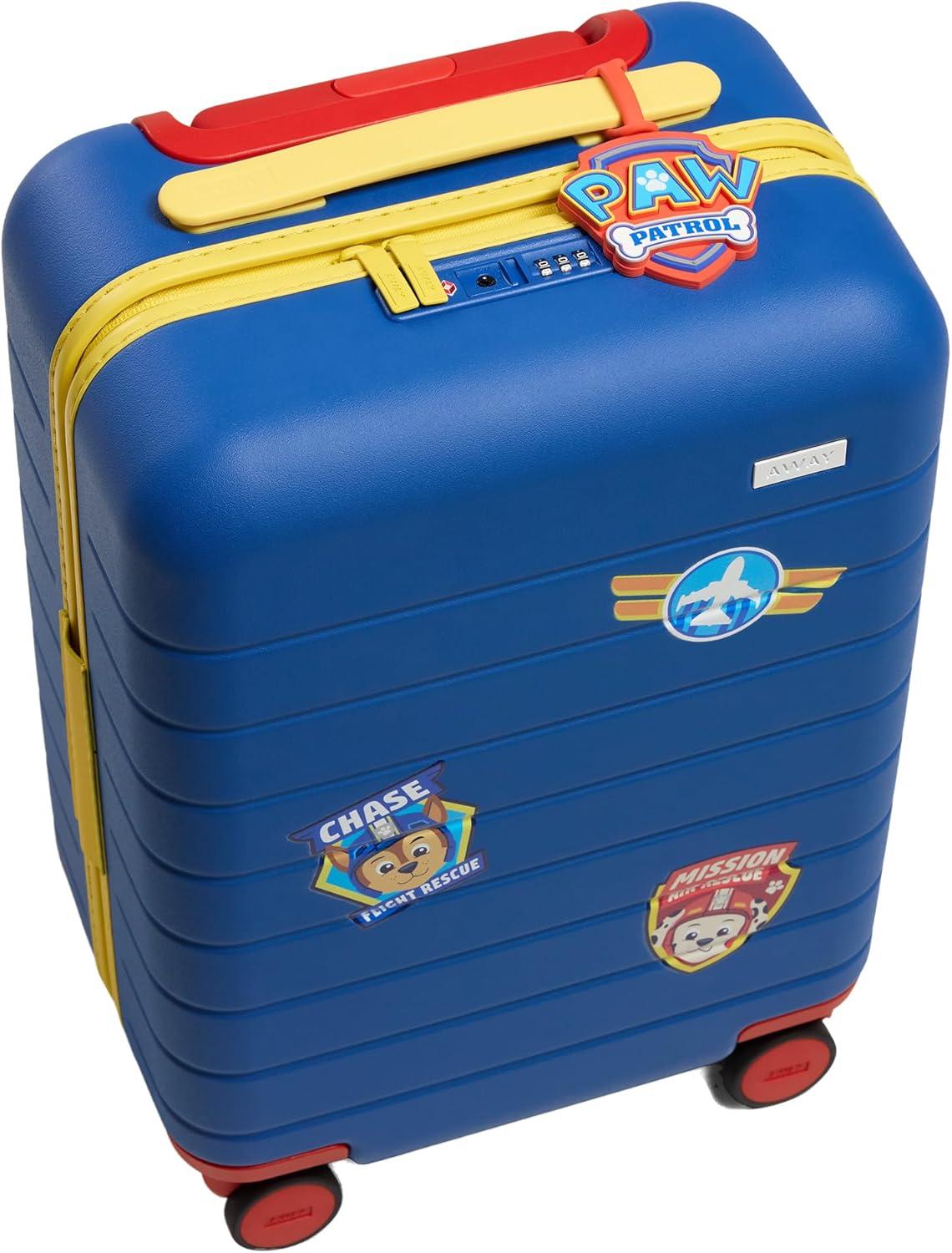imageAway PAW Patrol Kids Carry On Luggage Lightweight Rolling Suitcase for Children TSAApproved Spinner Wheels Travel Suitcase for Toddlers amp Kids Chase Badge BlueChase Badge Blue