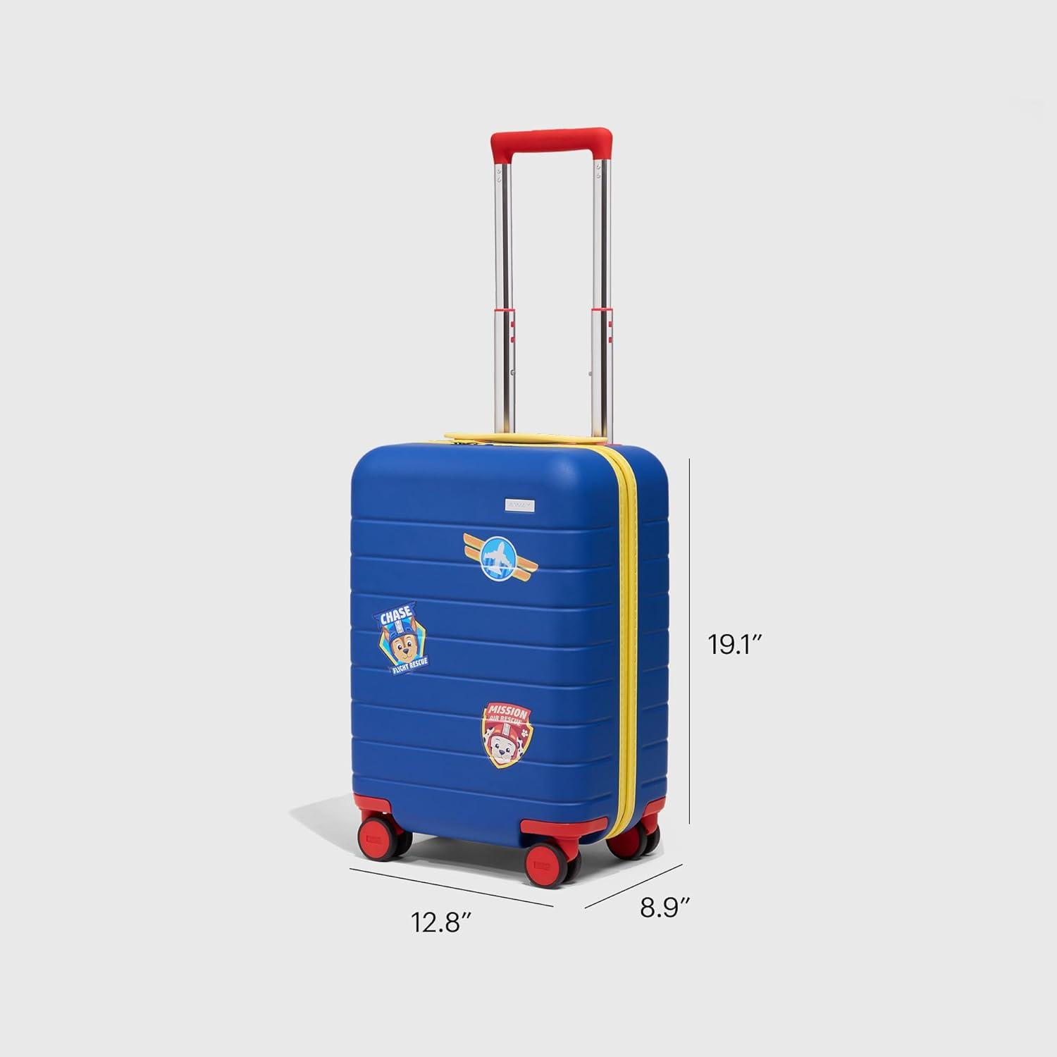 imageAway PAW Patrol Kids Carry On Luggage Lightweight Rolling Suitcase for Children TSAApproved Spinner Wheels Travel Suitcase for Toddlers amp Kids Chase Badge BlueChase Badge Blue