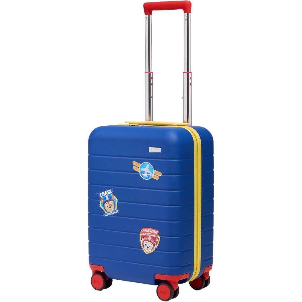imageAway PAW Patrol Kids Carry On Luggage Lightweight Rolling Suitcase for Children TSAApproved Spinner Wheels Travel Suitcase for Toddlers amp Kids Chase Badge BlueChase Badge Blue