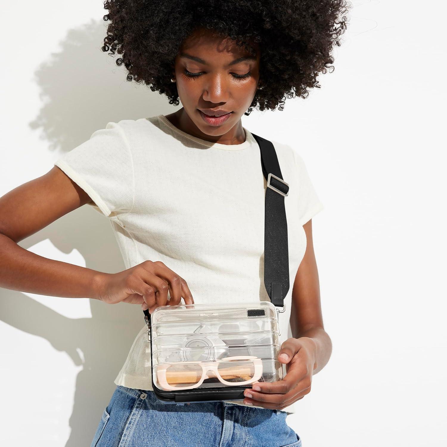 imageAway Clear Stadium Bag Mini Transparent Crossbody bag for Concerts Festivals amp Sports EventsJet Black