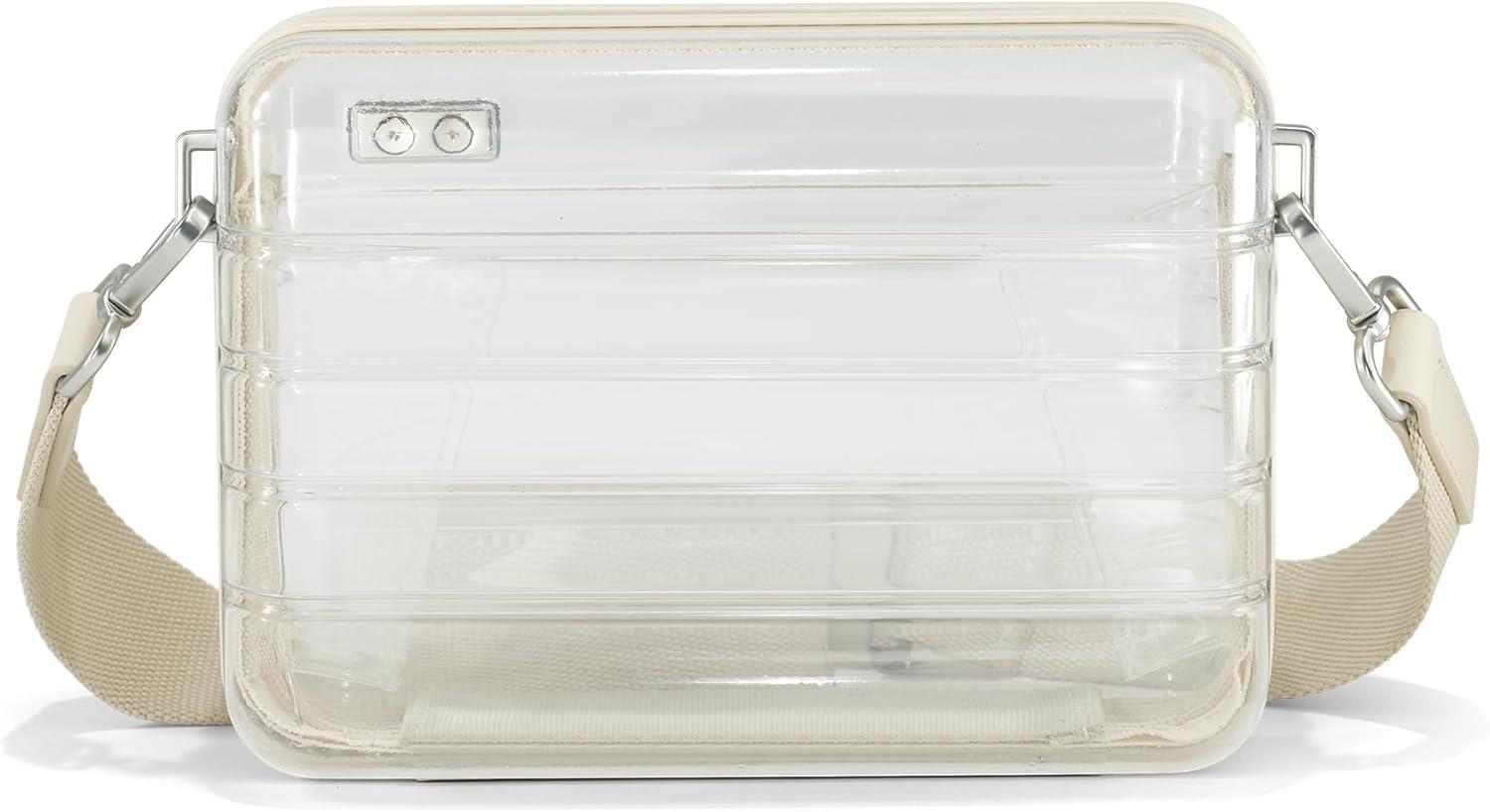 imageAway Clear Stadium Bag Mini Transparent Crossbody bag for Concerts Festivals amp Sports EventsSalt White