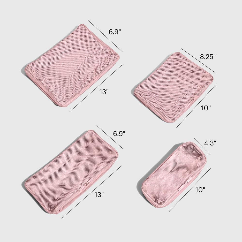 imageAway Insider Packing Cubes Set of 4 Lightweight Travel Organizers for Luggage Suitcases amp CarryOn Bags Cloud GrayBlush Pink