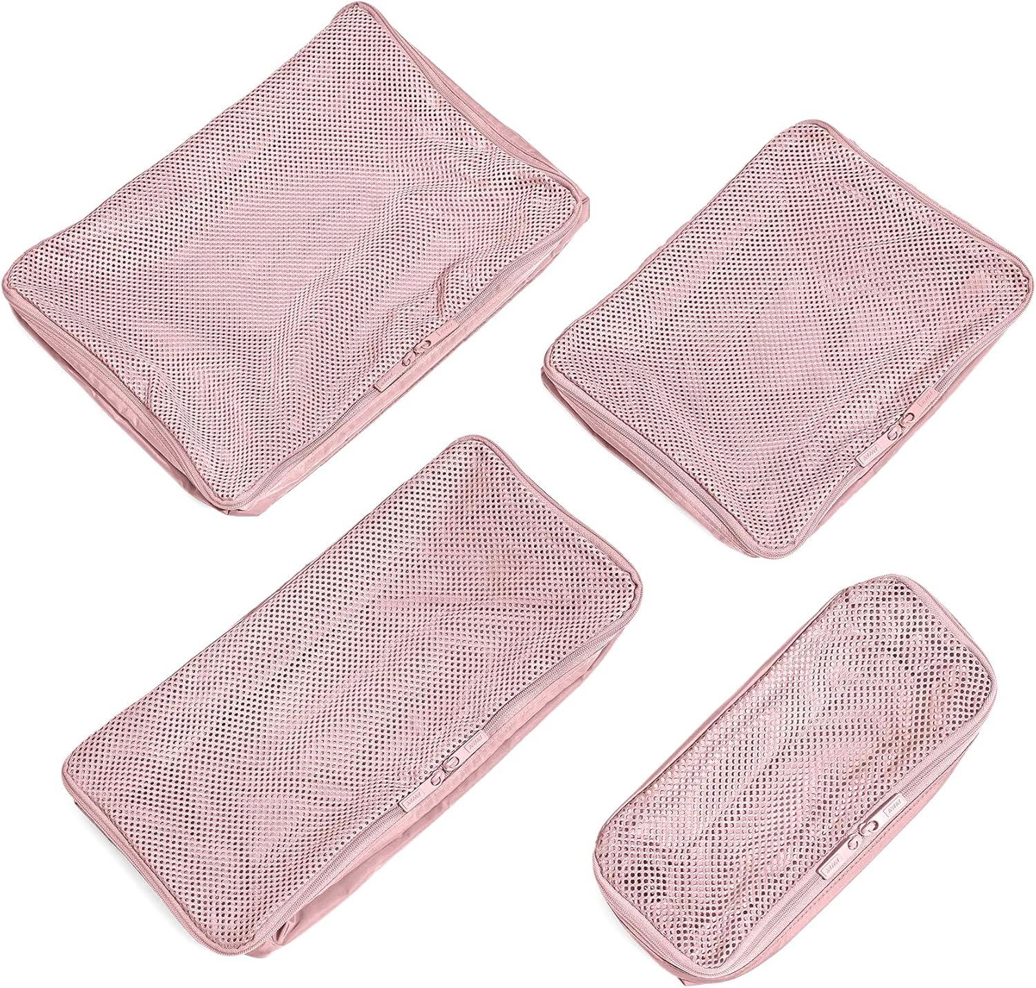 imageAway Insider Packing Cubes Set of 4 Lightweight Travel Organizers for Luggage Suitcases amp CarryOn Bags Cloud GrayBlush Pink