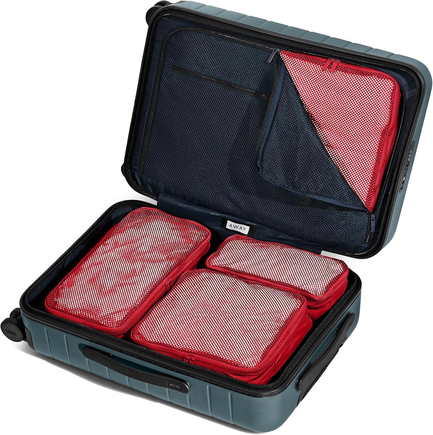 imageAway Insider Packing Cubes Set of 4 Lightweight Travel Organizers for Luggage Suitcases amp CarryOn Bags Cloud GrayCherry Red