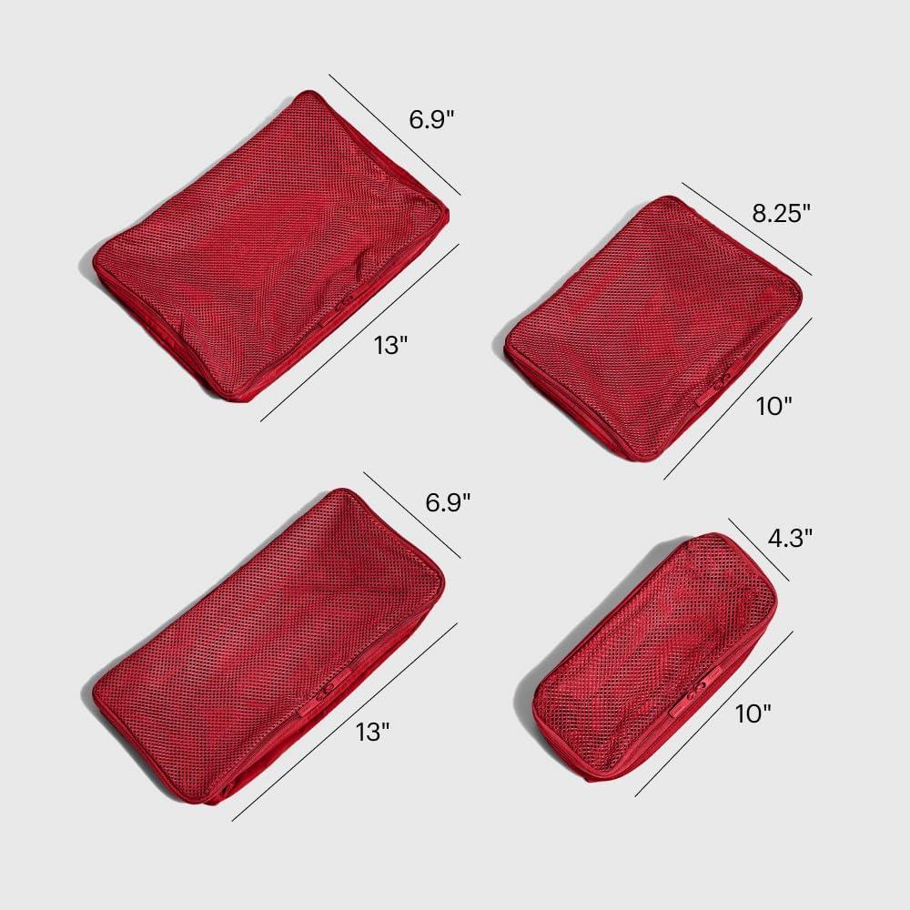 imageAway Insider Packing Cubes Set of 4 Lightweight Travel Organizers for Luggage Suitcases amp CarryOn Bags Cloud GrayCherry Red