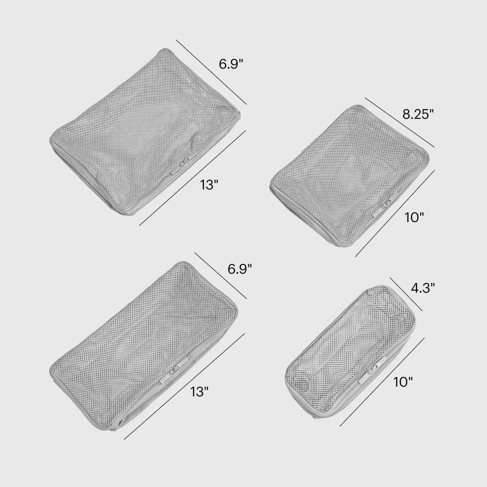 imageAway Insider Packing Cubes Set of 4 Lightweight Travel Organizers for Luggage Suitcases amp CarryOn Bags Cloud GrayCloud Gray