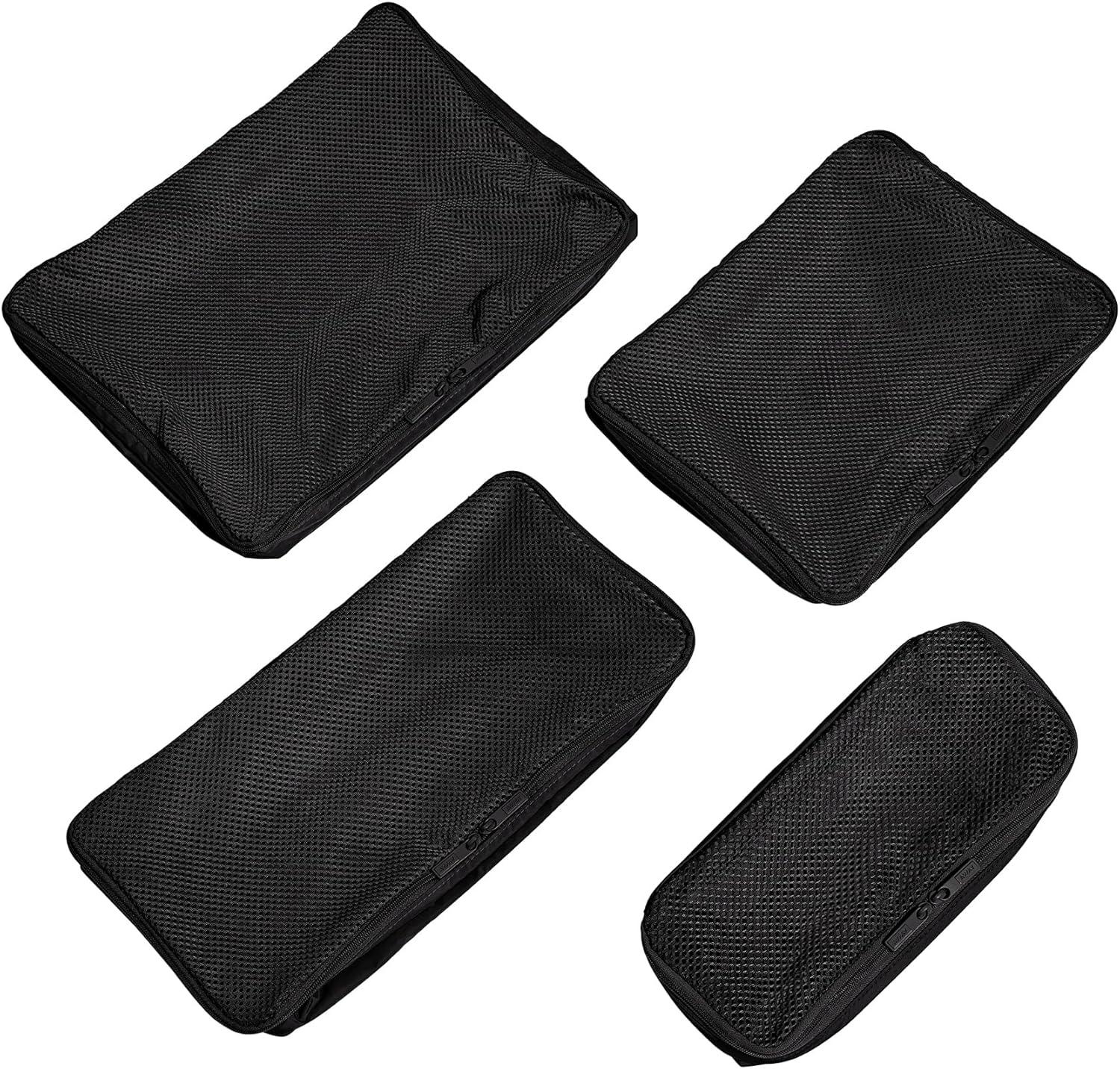 imageAway Insider Packing Cubes Set of 4 Lightweight Travel Organizers for Luggage Suitcases amp CarryOn Bags Cloud GrayJet Black