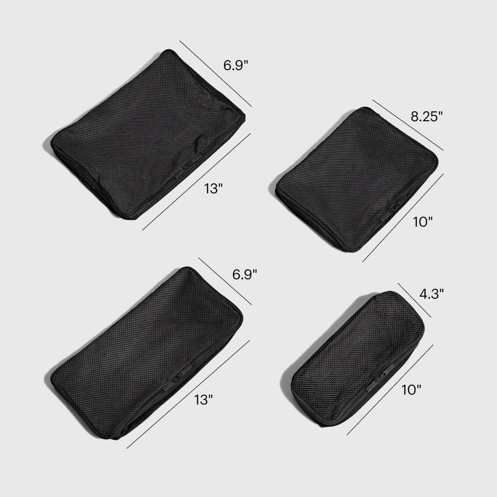 imageAway Insider Packing Cubes Set of 4 Lightweight Travel Organizers for Luggage Suitcases amp CarryOn Bags Cloud GrayJet Black