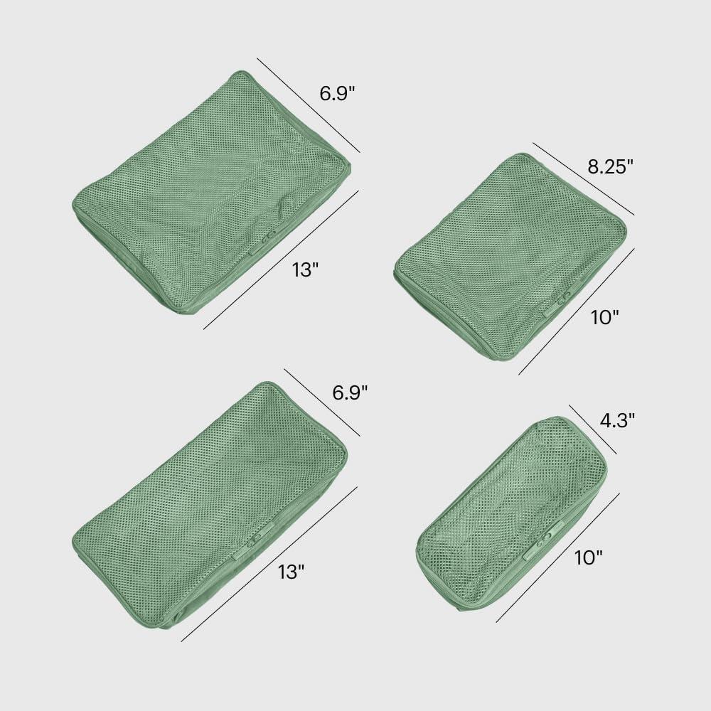 imageAway Insider Packing Cubes Set of 4 Lightweight Travel Organizers for Luggage Suitcases amp CarryOn Bags Cloud GraySea Green
