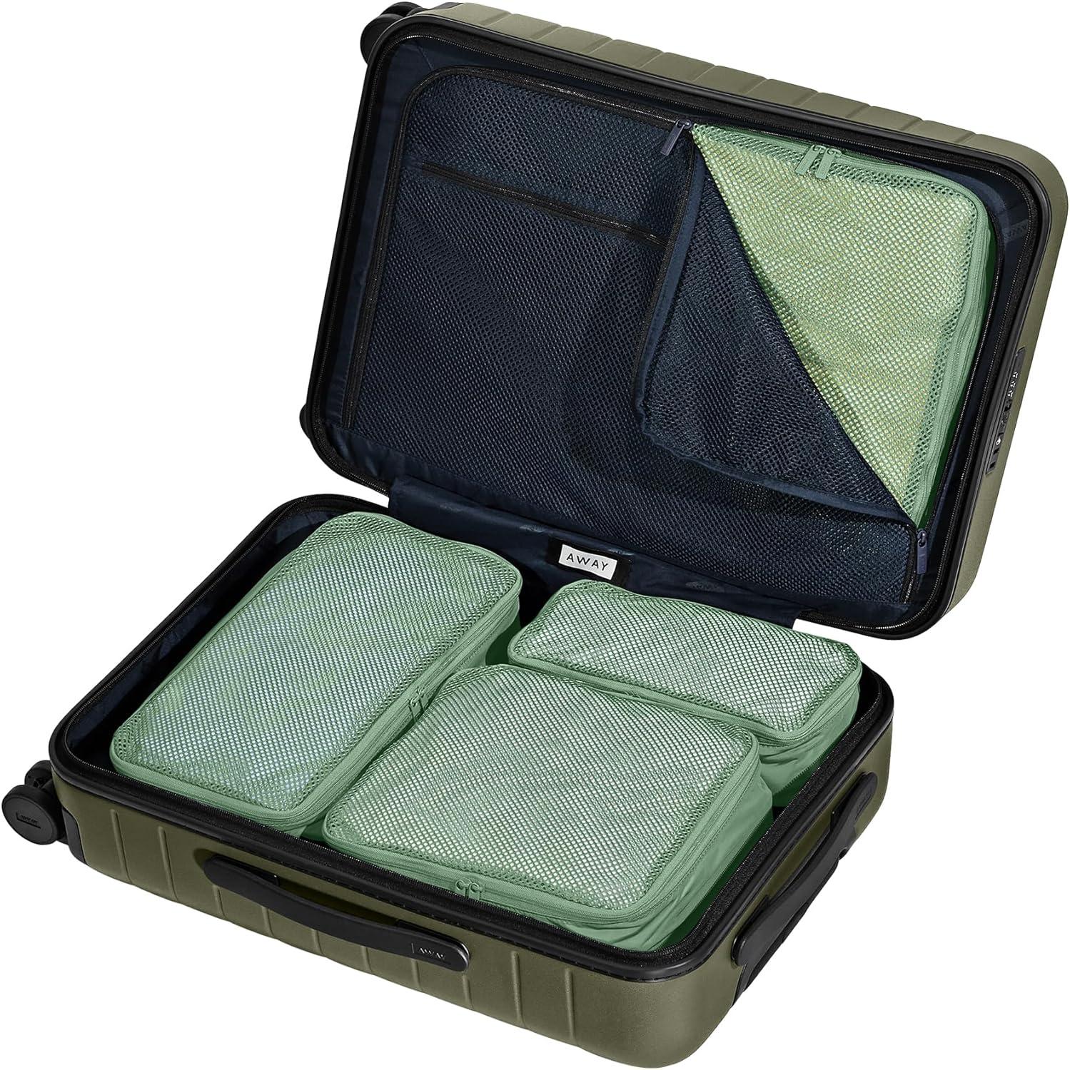 imageAway Insider Packing Cubes Set of 4 Lightweight Travel Organizers for Luggage Suitcases amp CarryOn Bags Cloud GraySea Green