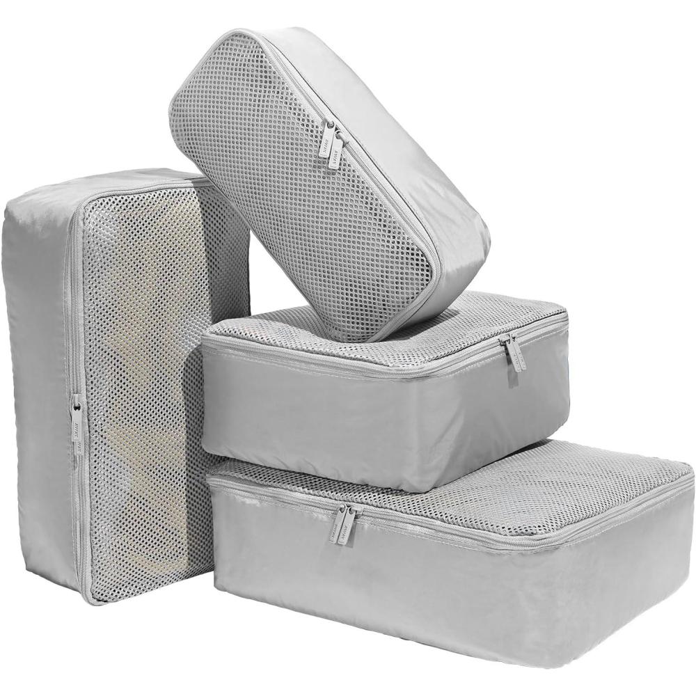 imageAway Insider Packing Cubes Set of 4 Lightweight Travel Organizers for Luggage Suitcases amp CarryOn Bags Cloud GrayCloud Gray