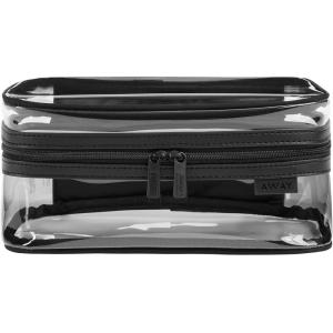 Away Clear Small Toiletry Bag – Compact Transparent Travel Organizer for Toiletries & Beauty Essentials, Blush Pink(Jet Black)