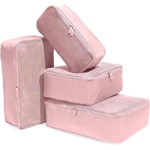 Away Insider Packing Cubes Set of 4 – Lightweight Travel Organizers for Luggage, Suitcases & Carry-On Bags, Cloud Gray(Blush Pink)