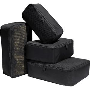 Away Insider Packing Cubes Set of 4 – Lightweight Travel Organizers for Luggage, Suitcases & Carry-On Bags, Cloud Gray(Jet Black)