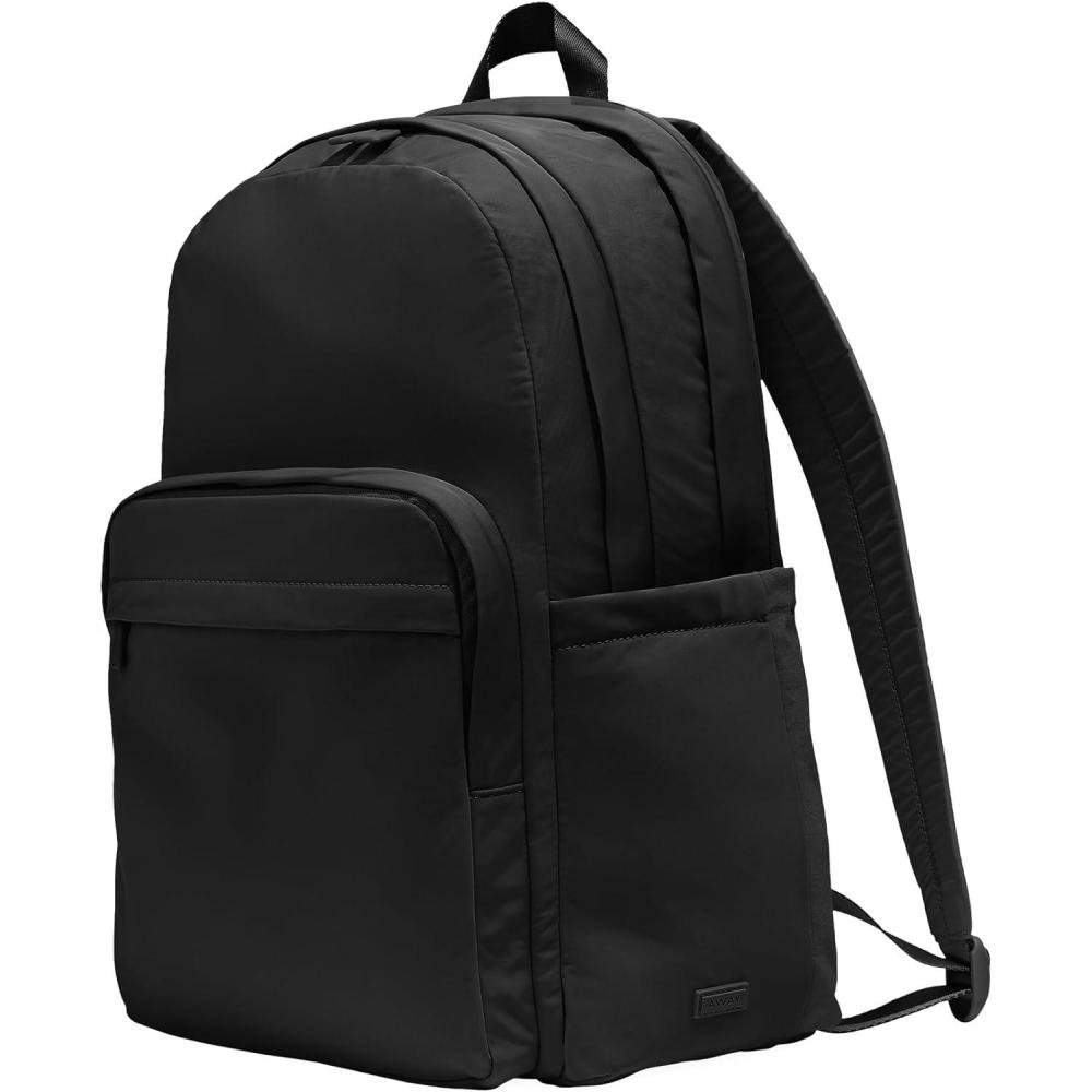 imageAway Featherlight Large Backpack for Travel amp Work Ergonomic Lightweight Bag with 16 Inch Laptop Sleeve Passport Pocket amp Trolley SleeveJet BlackJet Black
