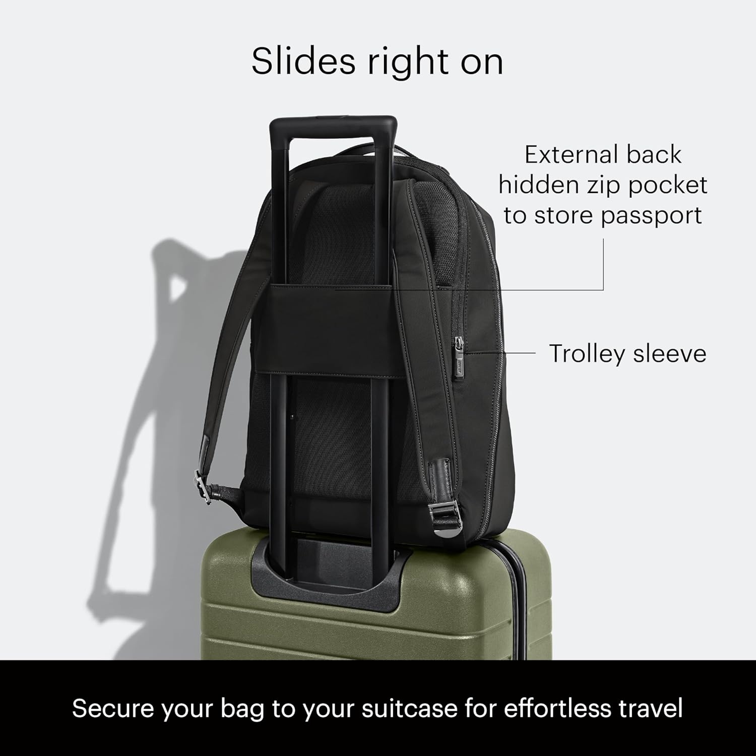 imageAway Amazon Exclusive The Everywhere Zip Backpack Personal Item Airline Approved Backpack with 16 Padded Laptop Sleeve Water Bottle Pocket Interior and Exterior Pockets Sky BlueJet Black
