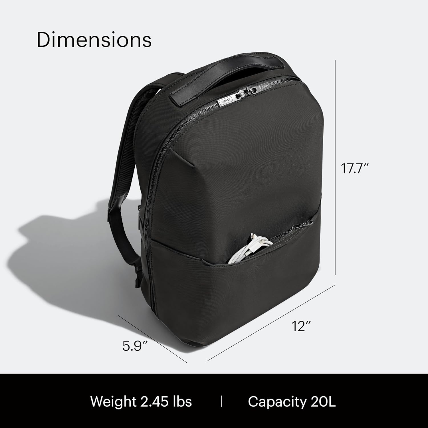 imageAway Amazon Exclusive The Everywhere Zip Backpack Personal Item Airline Approved Backpack with 16 Padded Laptop Sleeve Water Bottle Pocket Interior and Exterior Pockets Sky BlueJet Black