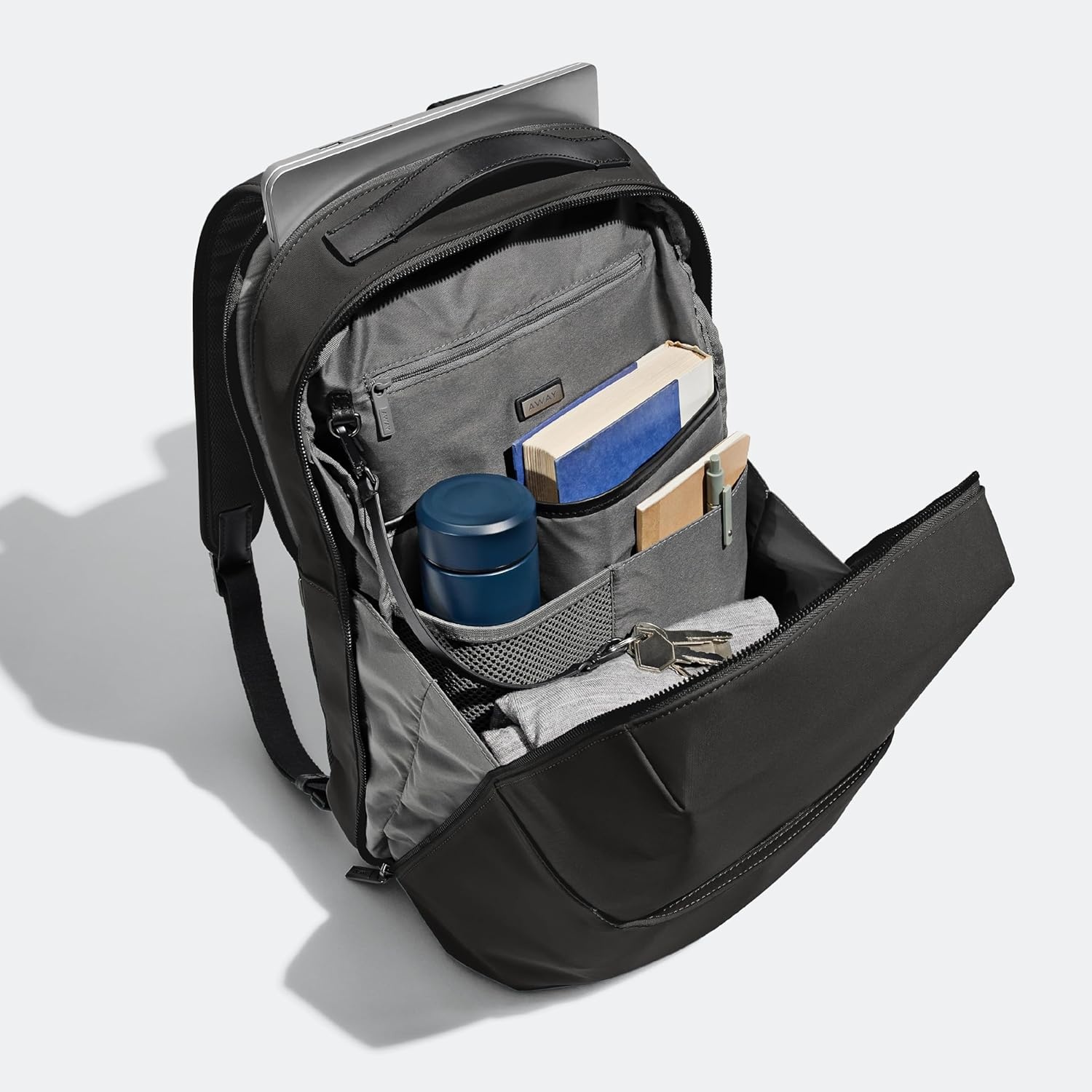 imageAway Amazon Exclusive The Everywhere Zip Backpack Personal Item Airline Approved Backpack with 16 Padded Laptop Sleeve Water Bottle Pocket Interior and Exterior Pockets Sky BlueJet Black
