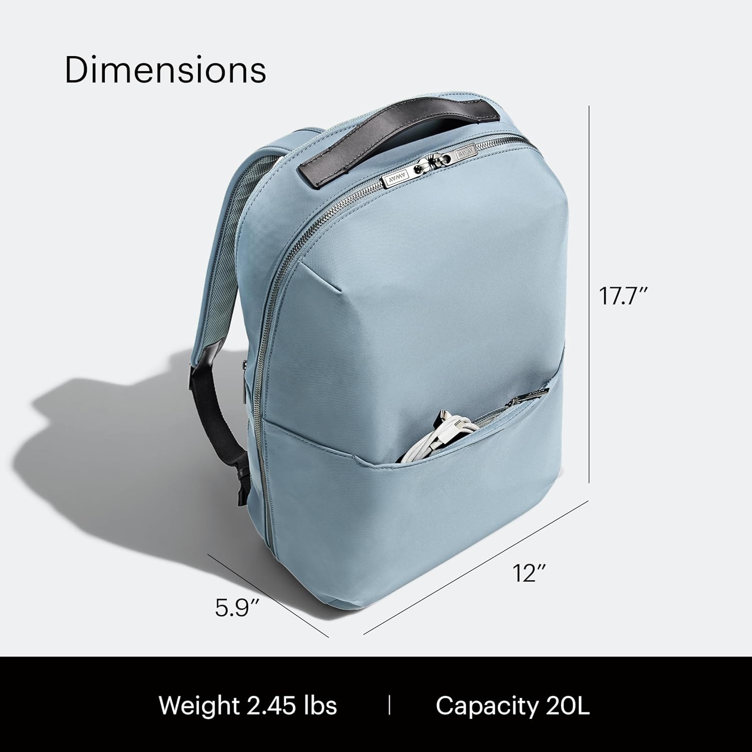 imageAway Amazon Exclusive The Everywhere Zip Backpack Personal Item Airline Approved Backpack with 16 Padded Laptop Sleeve Water Bottle Pocket Interior and Exterior Pockets Sky BlueSky Blue