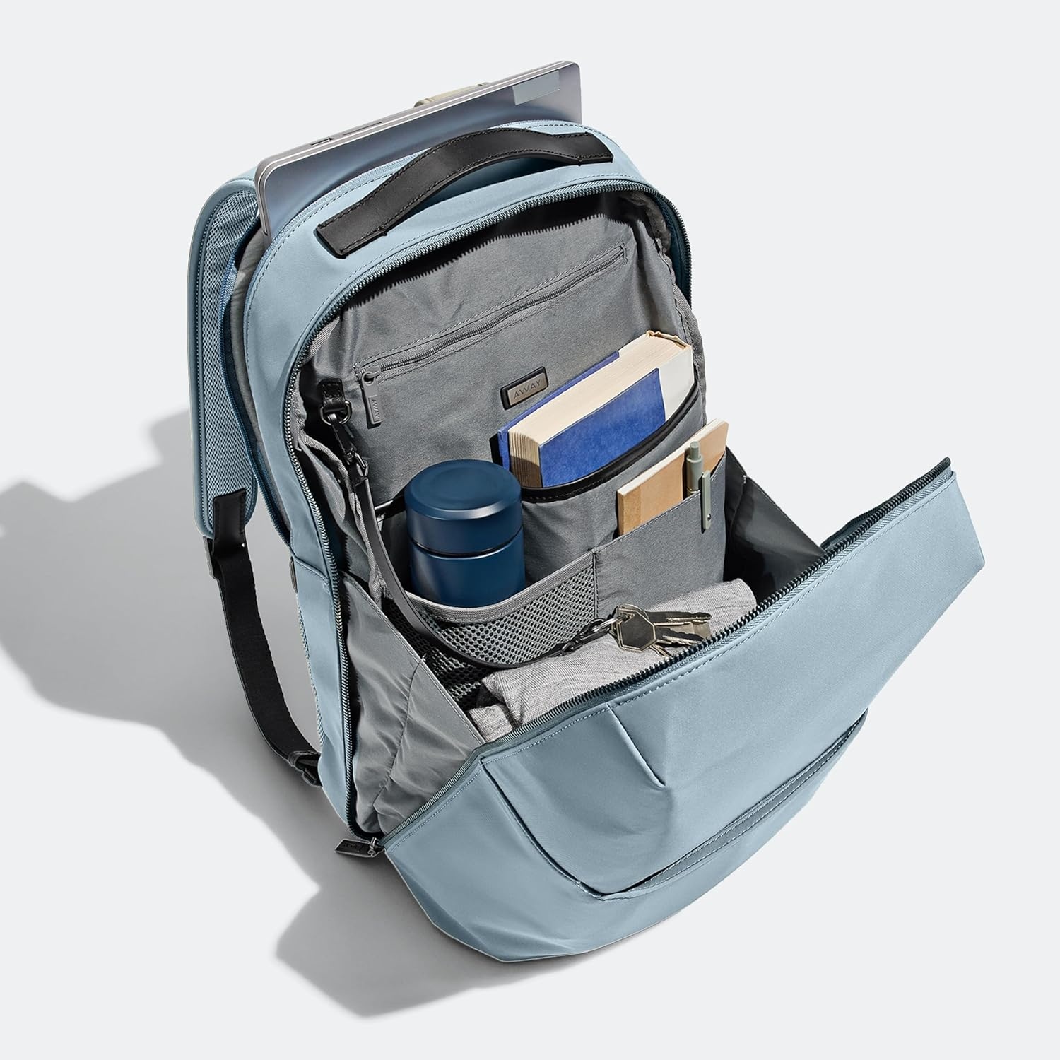 imageAway Amazon Exclusive The Everywhere Zip Backpack Personal Item Airline Approved Backpack with 16 Padded Laptop Sleeve Water Bottle Pocket Interior and Exterior Pockets Sky BlueSky Blue
