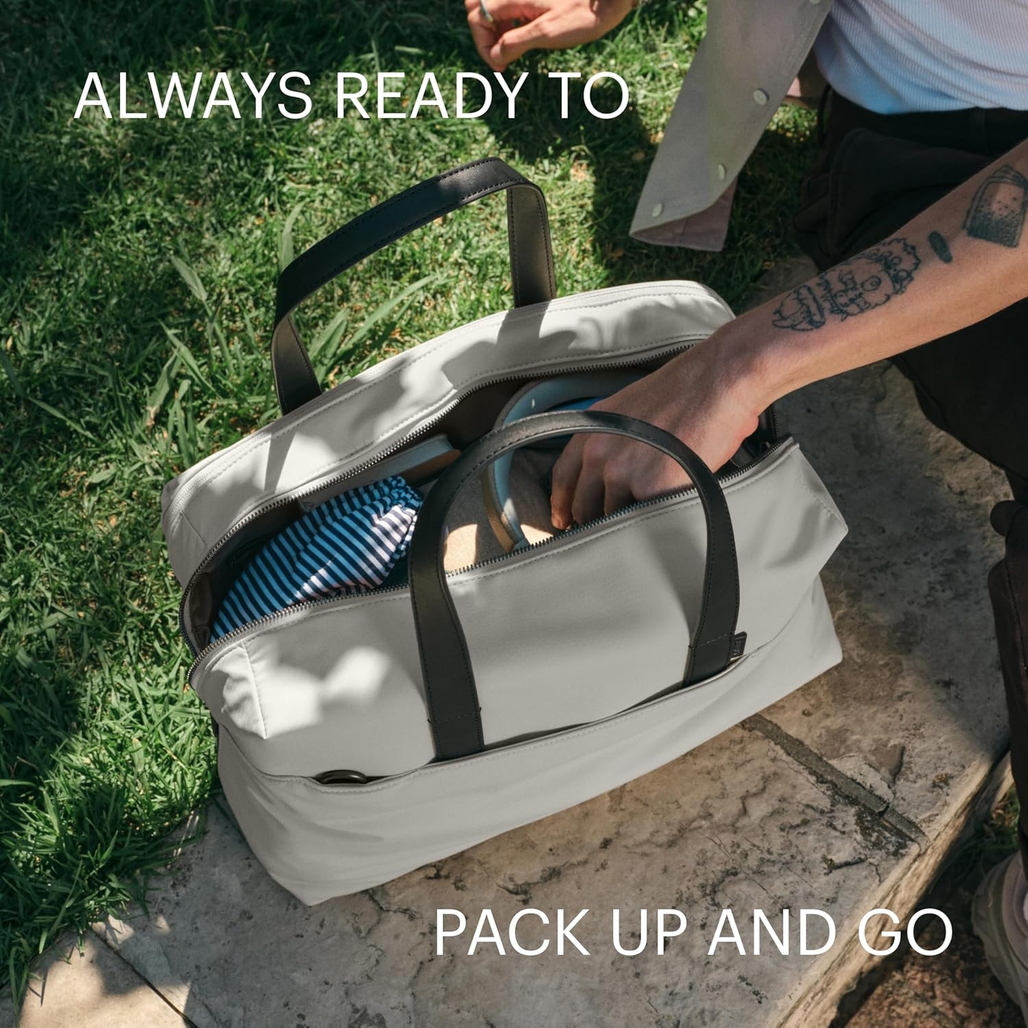 imageAway The Everywhere Bag Airline Approved CarryOn Bag with Padded Laptop PocketCloud Gray