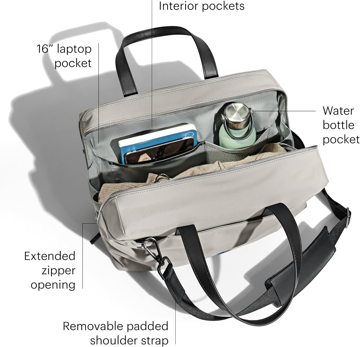 imageAway The Everywhere Bag Airline Approved CarryOn Bag with Padded Laptop PocketCloud Gray