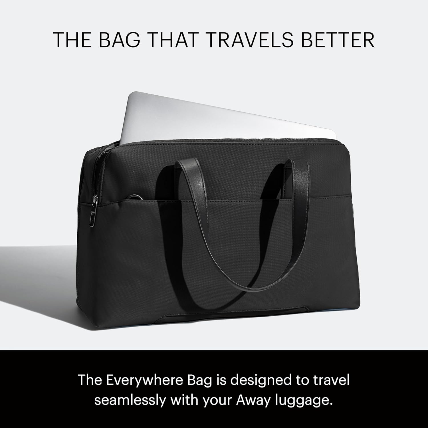 imageAway The Everywhere Bag Airline Approved CarryOn Bag with Padded Laptop PocketJet Black