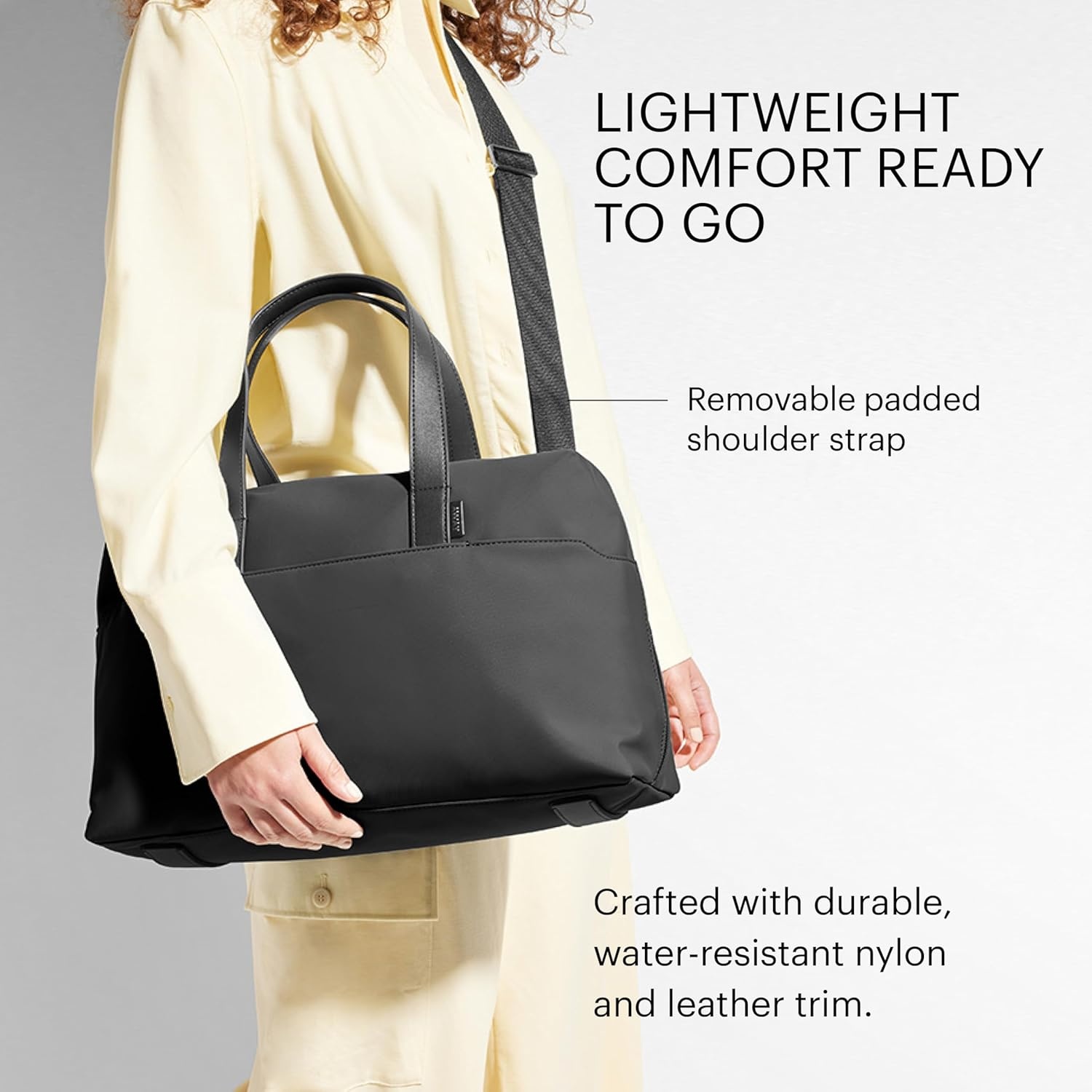 imageAway The Everywhere Bag Airline Approved CarryOn Bag with Padded Laptop PocketJet Black
