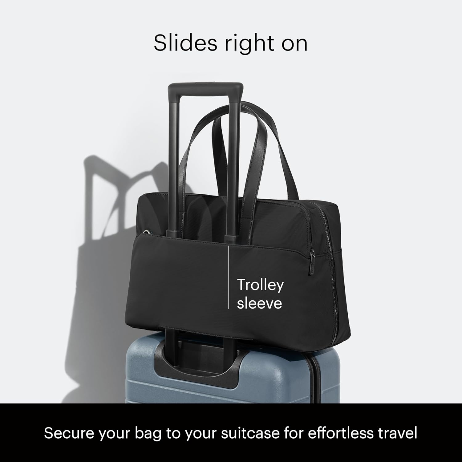 imageAway The Everywhere Bag Airline Approved CarryOn Bag with Padded Laptop PocketJet Black