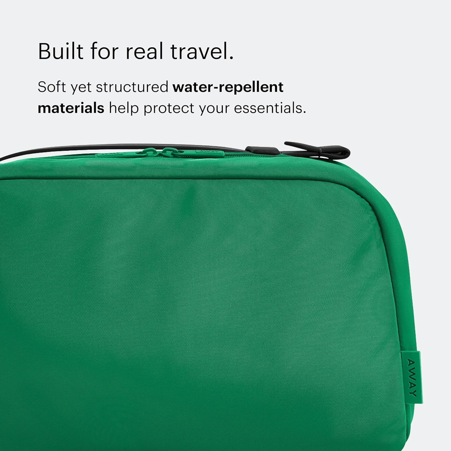 imageAway Amazon Exclusive Large Toiletry Bag WaterRepellent Travel Toiletry Bag with Clamshell Opening Interior Compartments Exterior Zip Pocket Sky BluePalm Green