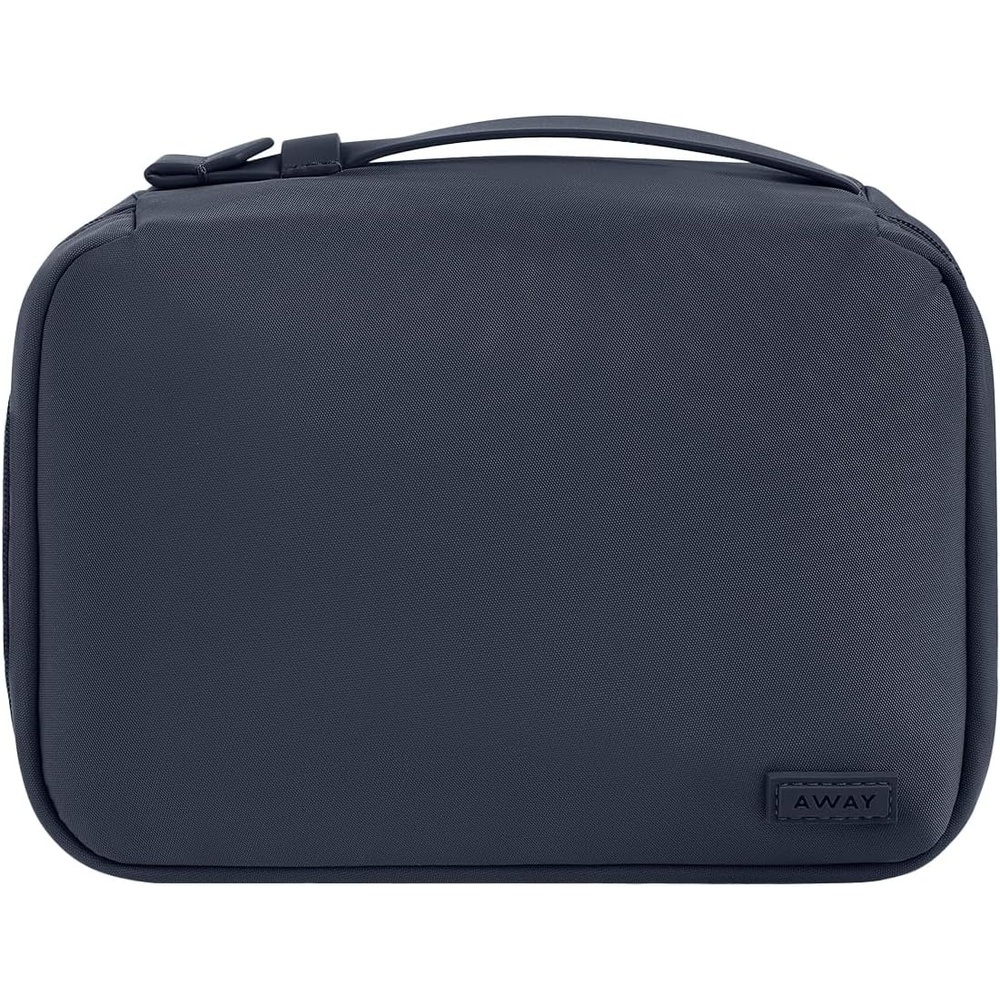 imageAway Amazon Exclusive Large Toiletry Bag WaterRepellent Travel Toiletry Bag with Clamshell Opening Interior Compartments Exterior Zip Pocket Sky BlueNavy Blue