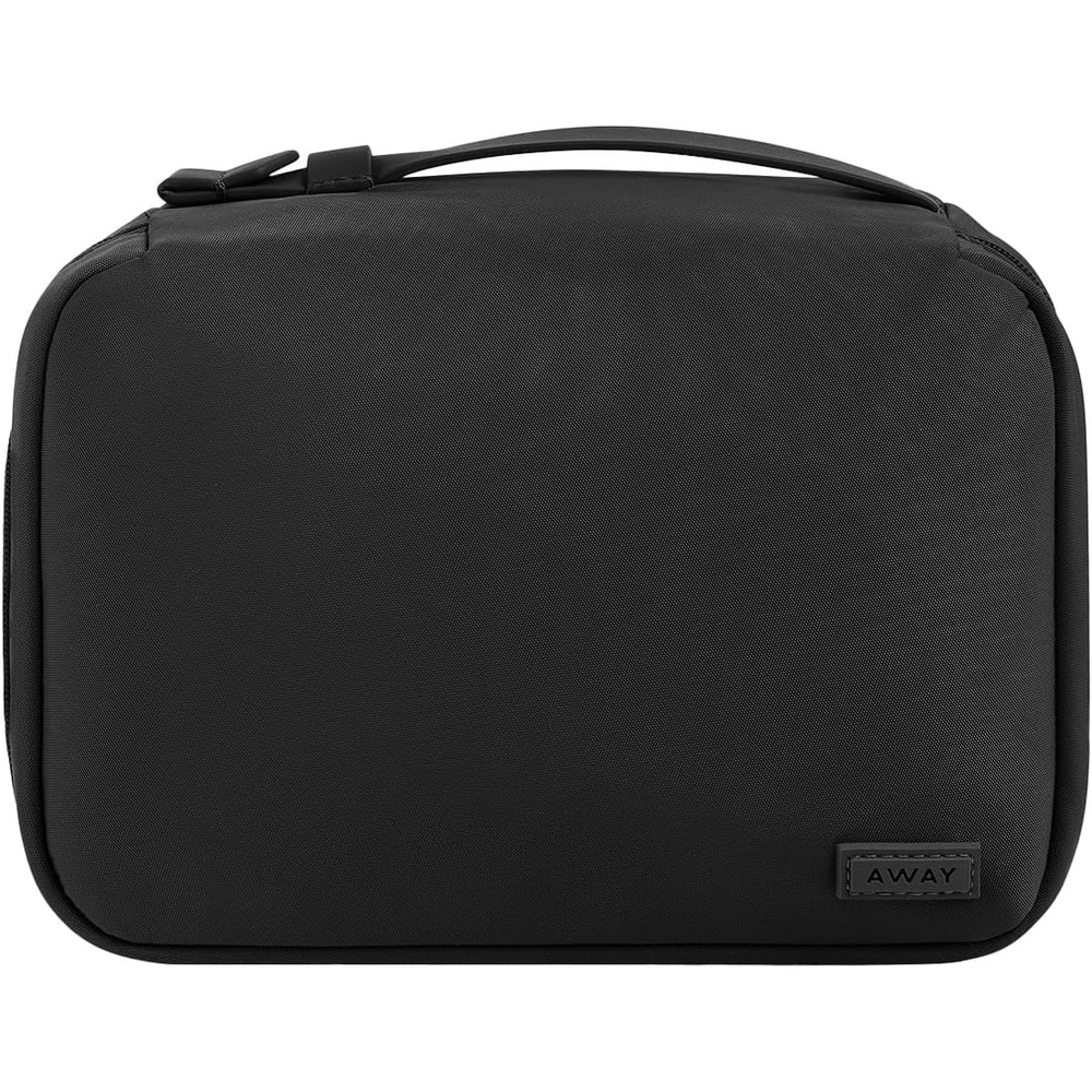 imageAway Amazon Exclusive Large Toiletry Bag WaterRepellent Travel Toiletry Bag with Clamshell Opening Interior Compartments Exterior Zip Pocket Sky BlueJet Black