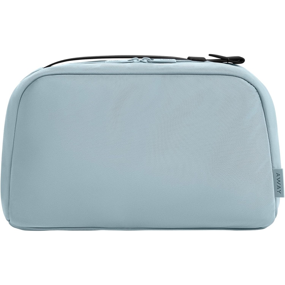 imageAway Amazon Exclusive Large Toiletry Bag WaterRepellent Travel Toiletry Bag with Clamshell Opening Interior Compartments Exterior Zip Pocket Sky BlueSky Blue