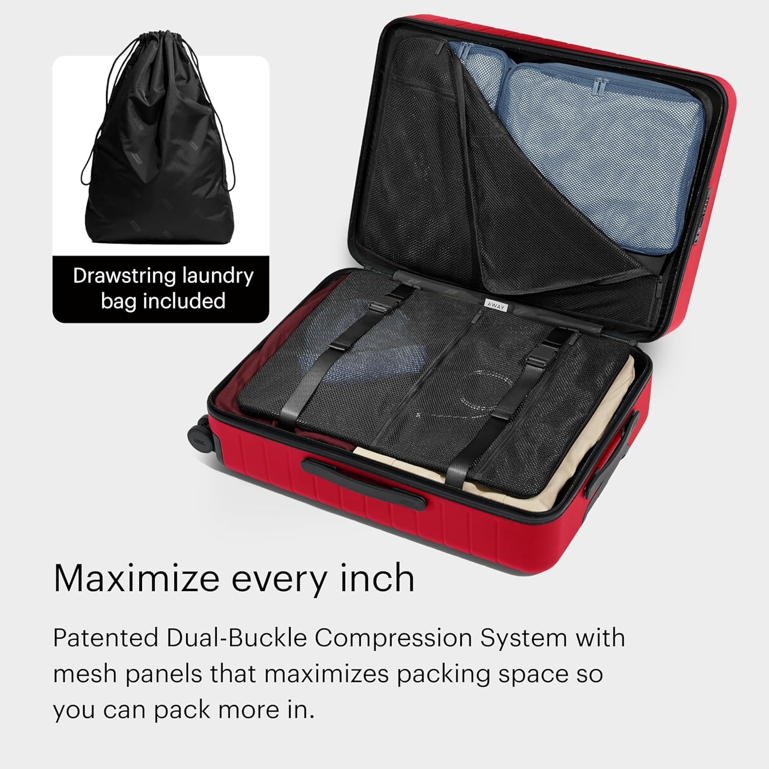 image:imageAway Amazon Exclusive Large Checked Luggage 29Inch Lightweight Hardside Suitcase with Four WhisperGlide 360 Spinner Wheels Interior Compression System TSAAccepted Lock Sky BlueCherry Red