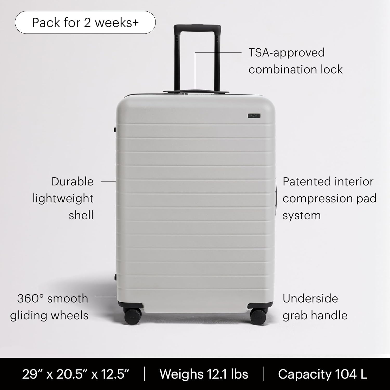 image:imageAway Amazon Exclusive Large Checked Luggage 29Inch Lightweight Hardside Suitcase with Four WhisperGlide 360 Spinner Wheels Interior Compression System TSAAccepted Lock Sky BlueCloud Gray