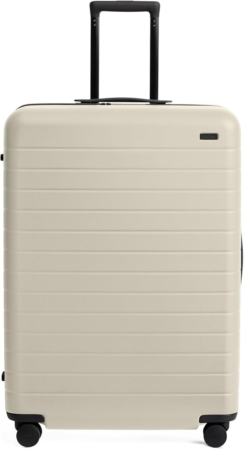 image:imageAway Amazon Exclusive Large Checked Luggage 29Inch Lightweight Hardside Suitcase with Four WhisperGlide 360 Spinner Wheels Interior Compression System TSAAccepted Lock Sky BlueSalt White Matte