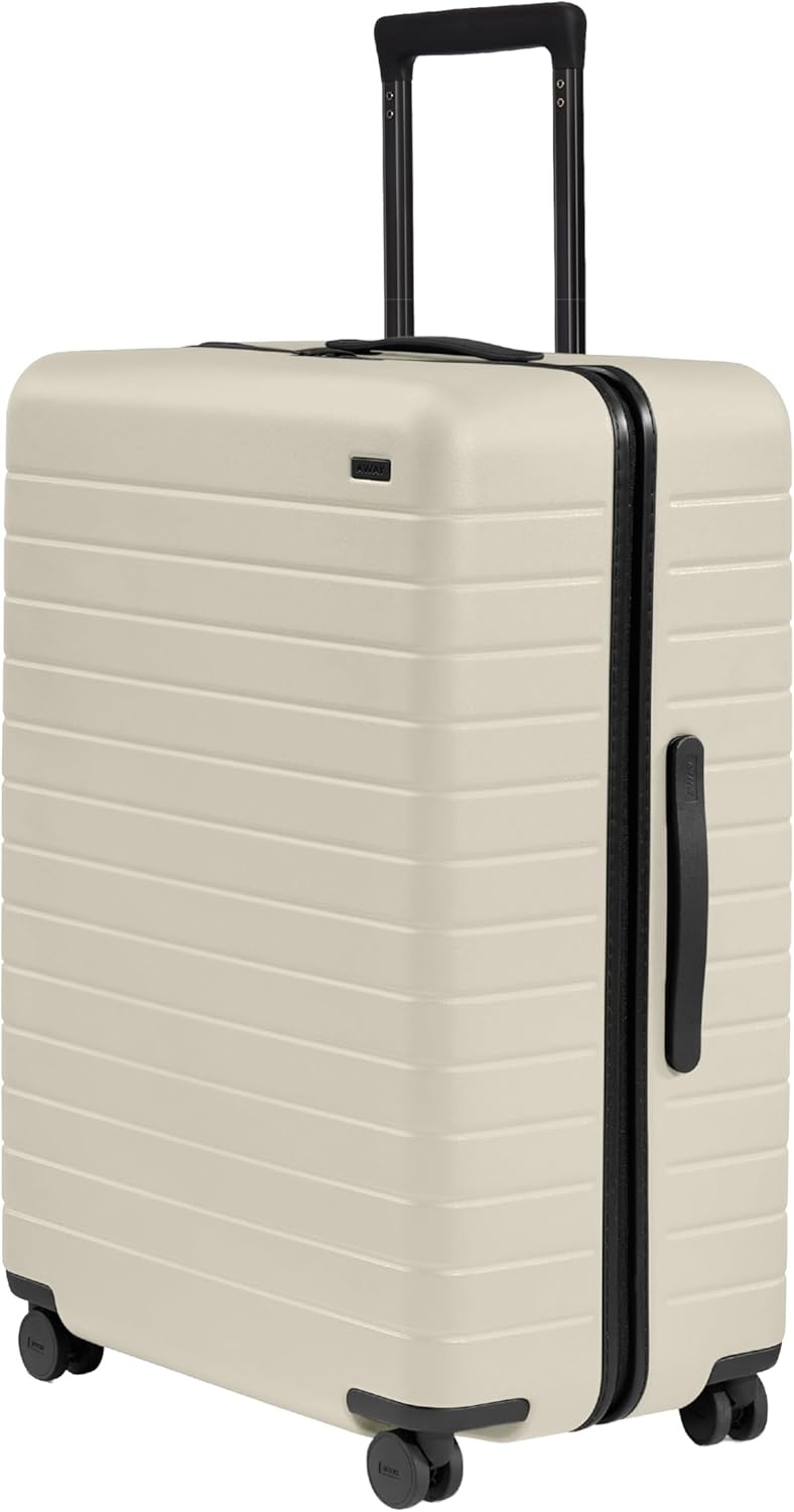 image:imageAway Amazon Exclusive Large Checked Luggage 29Inch Lightweight Hardside Suitcase with Four WhisperGlide 360 Spinner Wheels Interior Compression System TSAAccepted Lock Sky BlueSalt White