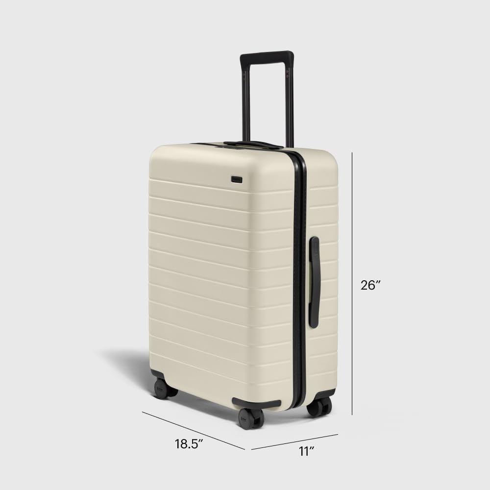 image:imageAway Amazon Exclusive Large Checked Luggage 29Inch Lightweight Hardside Suitcase with Four WhisperGlide 360 Spinner Wheels Interior Compression System TSAAccepted Lock Sky BlueSalt White Matte