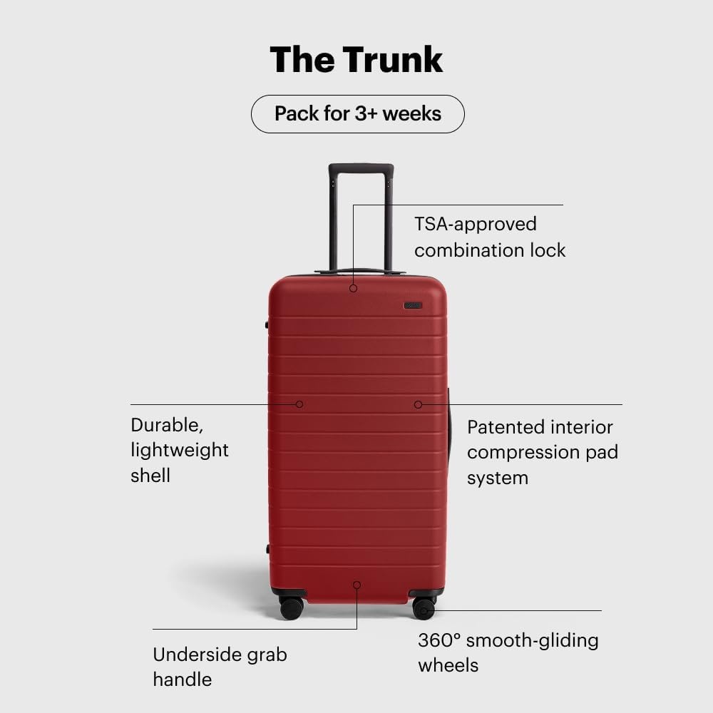image:imageAway Amazon Exclusive Large Checked Luggage 29Inch Lightweight Hardside Suitcase with Four WhisperGlide 360 Spinner Wheels Interior Compression System TSAAccepted Lock Sky BlueTango Red