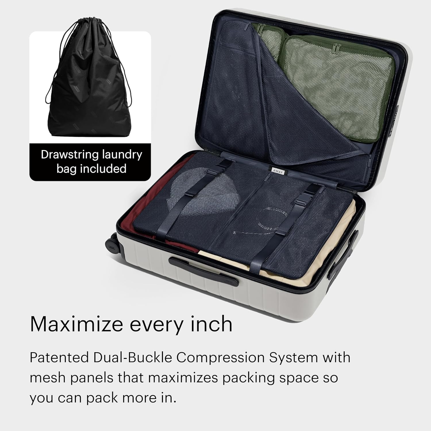 image:imageAway Amazon Exclusive Large Checked Luggage 29Inch Lightweight Hardside Suitcase with Four WhisperGlide 360 Spinner Wheels Interior Compression System TSAAccepted Lock Sky BlueCloud Gray