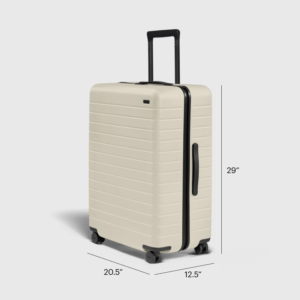 image:imageAway Amazon Exclusive Large Checked Luggage 29Inch Lightweight Hardside Suitcase with Four WhisperGlide 360 Spinner Wheels Interior Compression System TSAAccepted Lock Sky BlueSalt White Matte