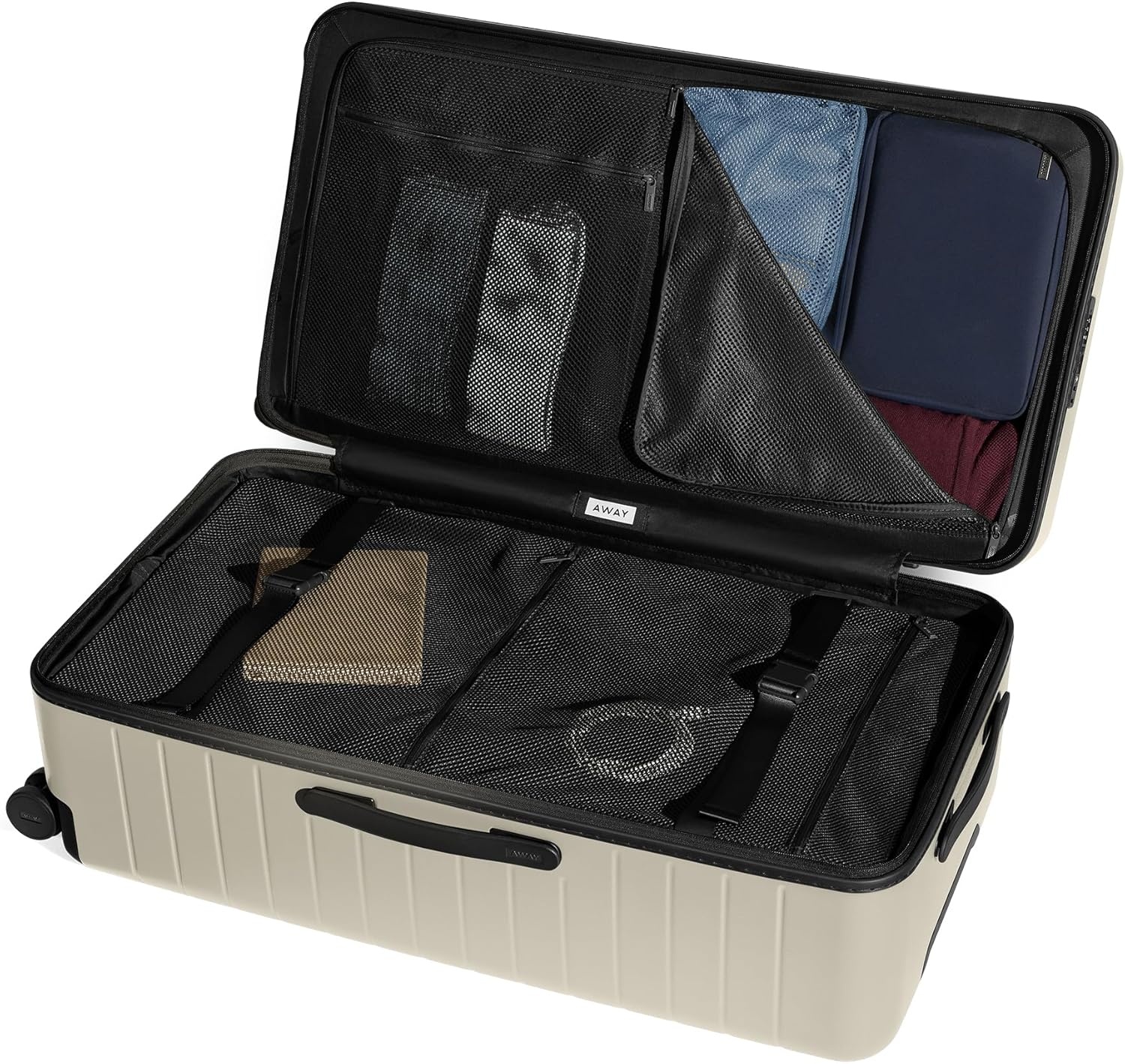 image:imageAway Amazon Exclusive Large Checked Luggage 29Inch Lightweight Hardside Suitcase with Four WhisperGlide 360 Spinner Wheels Interior Compression System TSAAccepted Lock Sky BlueSalt White Matte