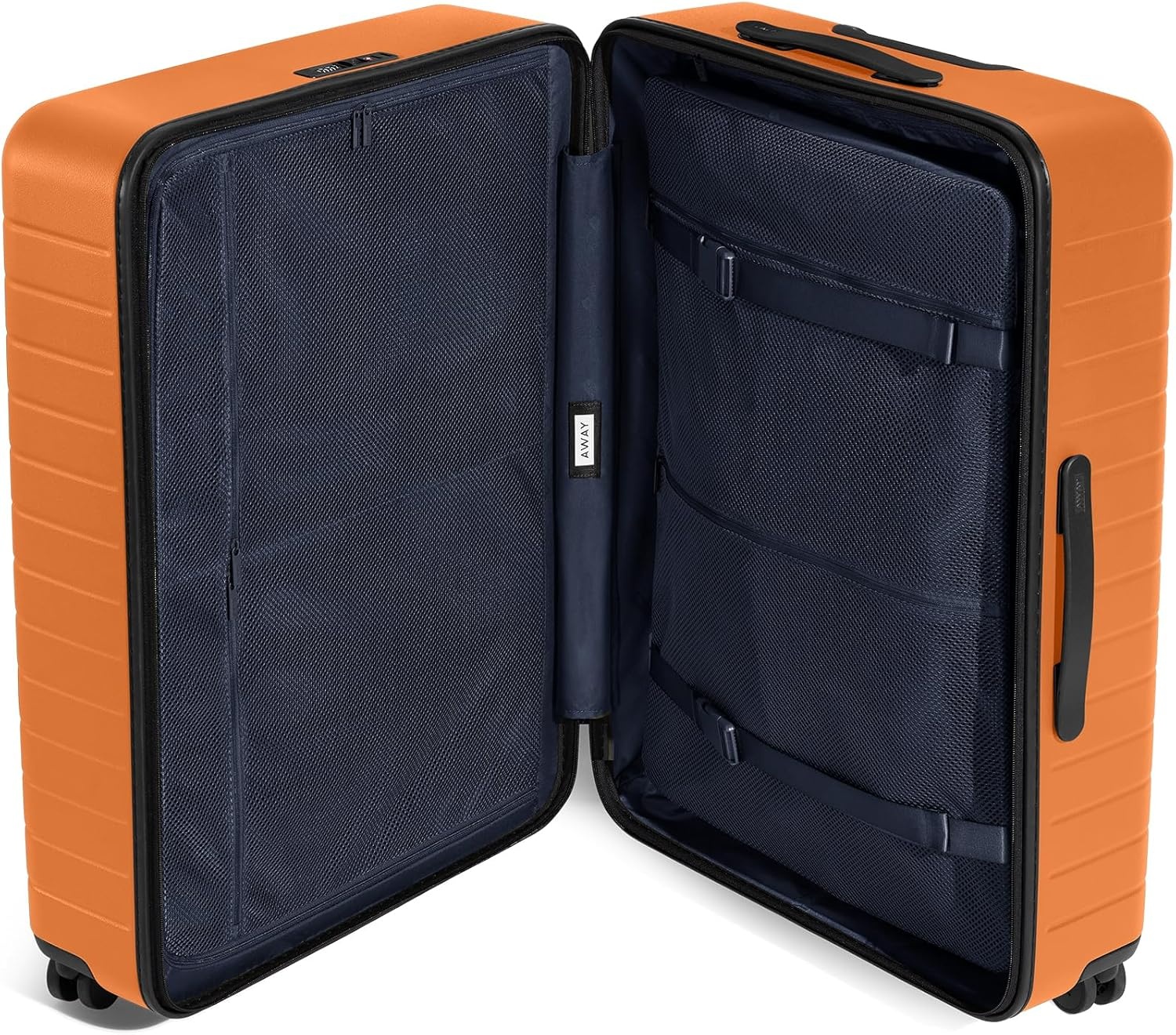 image:imageAway Amazon Exclusive Large Checked Luggage 29Inch Lightweight Hardside Suitcase with Four WhisperGlide 360 Spinner Wheels Interior Compression System TSAAccepted Lock Sky BlueSorbet Orange