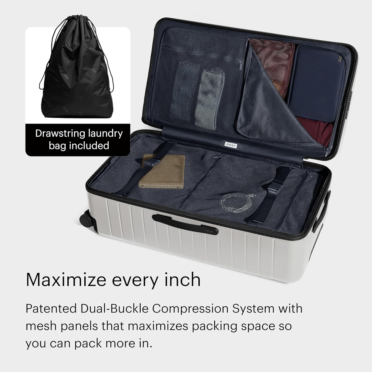 image:imageAway Amazon Exclusive Large Checked Luggage 29Inch Lightweight Hardside Suitcase with Four WhisperGlide 360 Spinner Wheels Interior Compression System TSAAccepted Lock Sky BlueCloud Gray