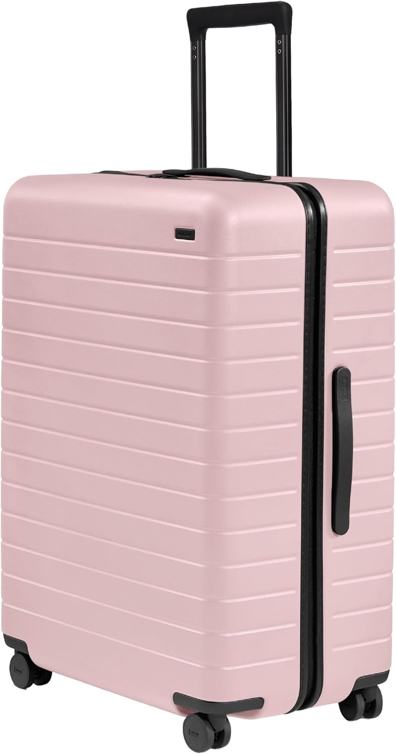 image:imageAway Amazon Exclusive Large Checked Luggage 29Inch Lightweight Hardside Suitcase with Four WhisperGlide 360 Spinner Wheels Interior Compression System TSAAccepted Lock Sky BlueBlush Pink