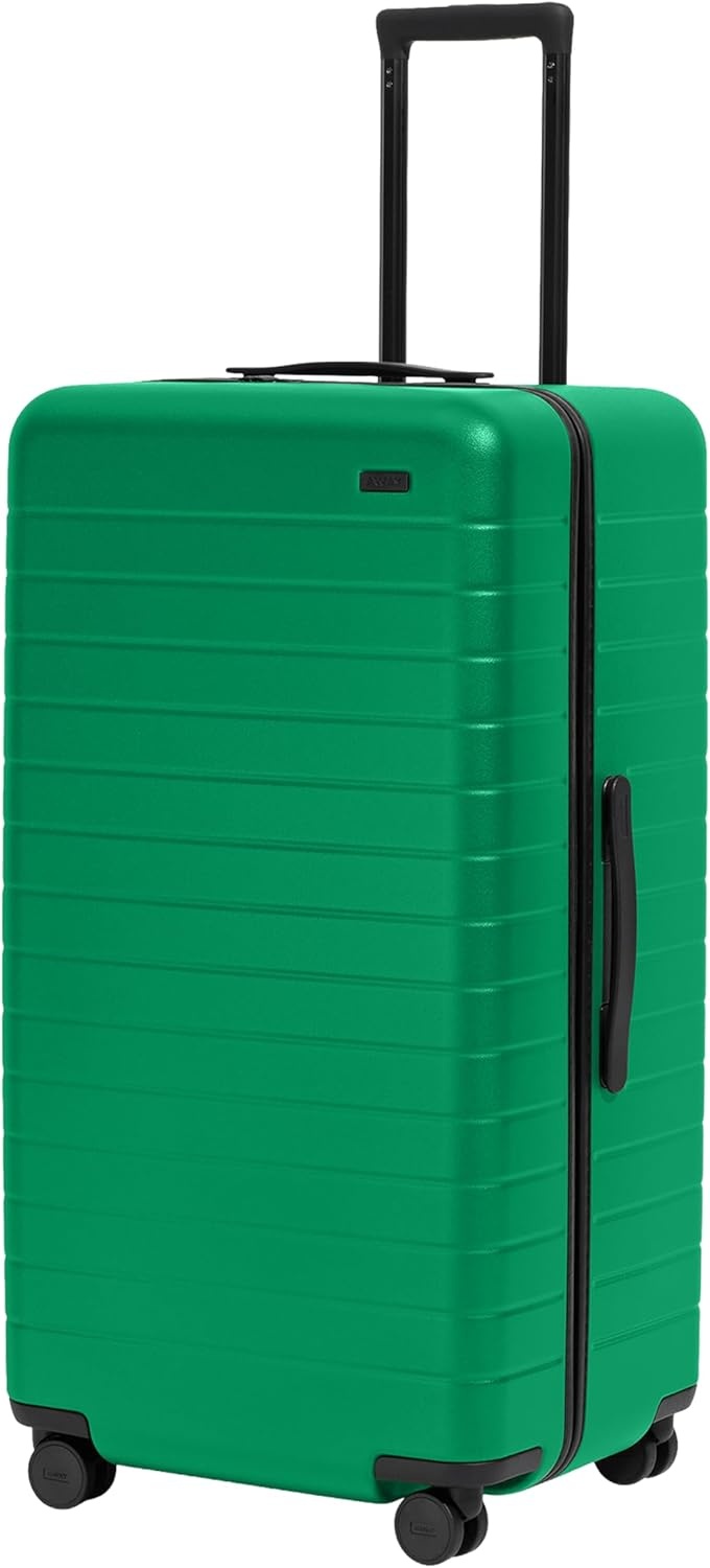 image:imageAway Amazon Exclusive Large Checked Luggage 29Inch Lightweight Hardside Suitcase with Four WhisperGlide 360 Spinner Wheels Interior Compression System TSAAccepted Lock Sky BluePalm Green