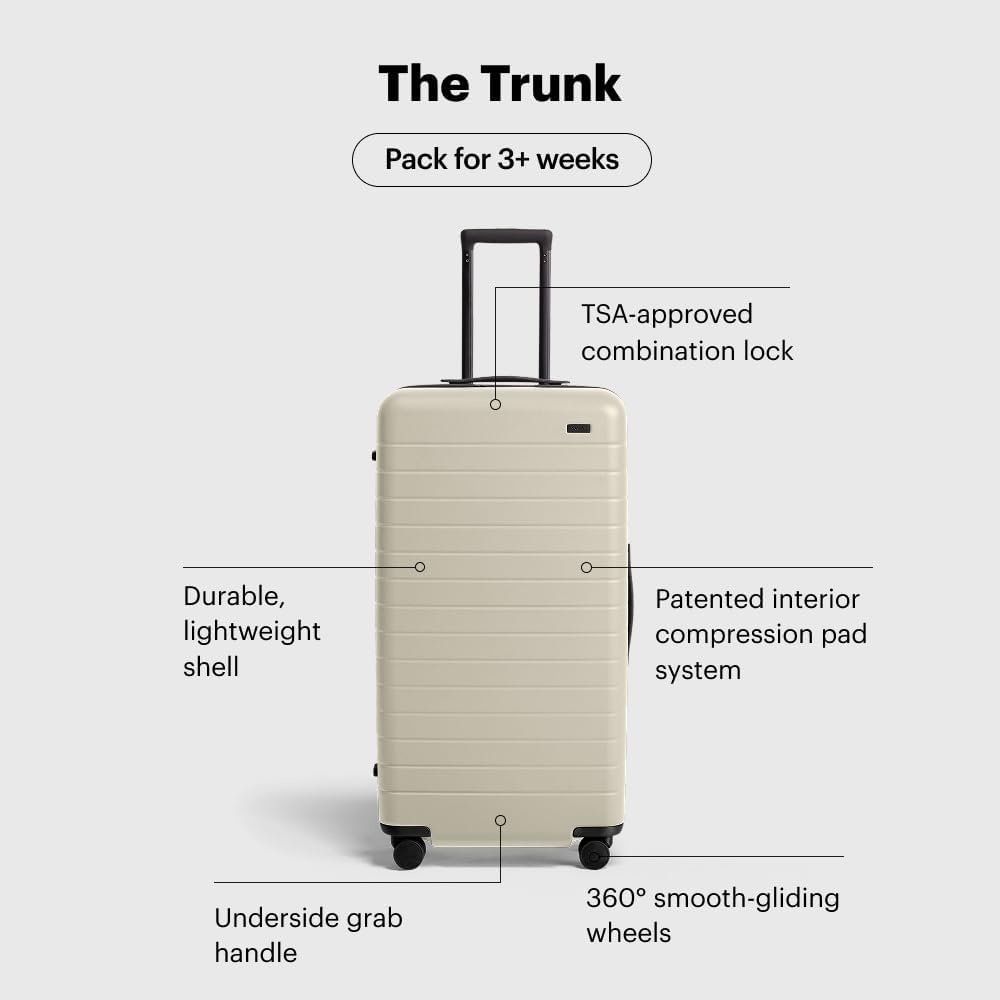 image:imageAway Amazon Exclusive Large Checked Luggage 29Inch Lightweight Hardside Suitcase with Four WhisperGlide 360 Spinner Wheels Interior Compression System TSAAccepted Lock Sky BlueSalt White Matte