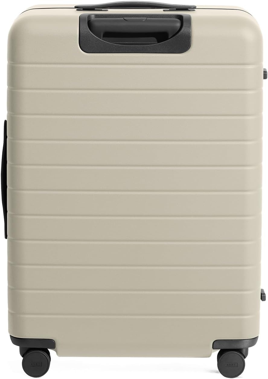 image:imageAway Amazon Exclusive Large Checked Luggage 29Inch Lightweight Hardside Suitcase with Four WhisperGlide 360 Spinner Wheels Interior Compression System TSAAccepted Lock Sky BlueSalt White Matte